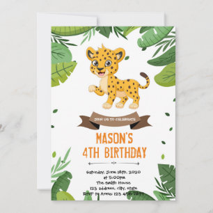 Invitation à la douche de guépard garçon