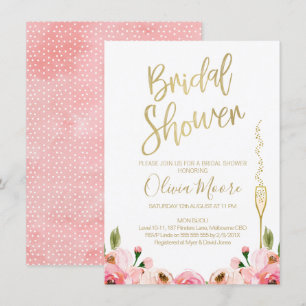 Invitation à la douche de la mariée à la floraison