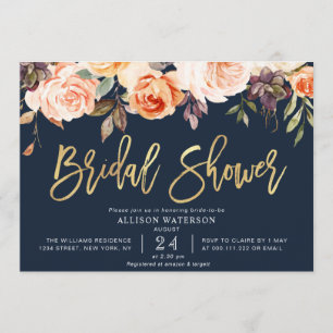 invitation à la douche de la marine à fleurs d'aut