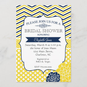 Invitation à la douche de la Marine Bleue et Jaune