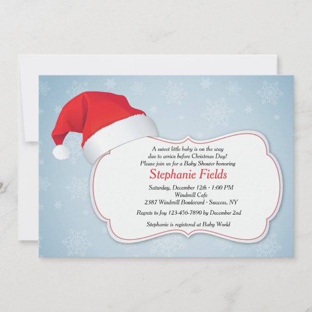 Invitation à la douche de Noël (Devant)