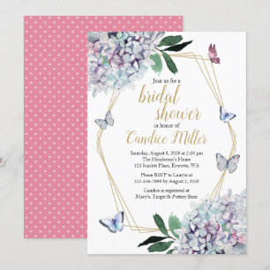 invitation à la douche de papillon nuptiale hydran