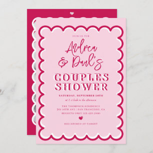 Invitation à la douche des couples rétro