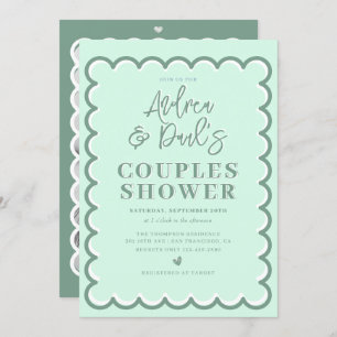 Invitation à la douche des couples rétro