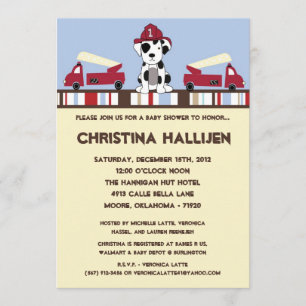 Invitation à la douche du moteur à incendie 5x7