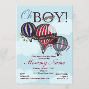 Invitation à la douche Lil Man de Hot Air Balloon