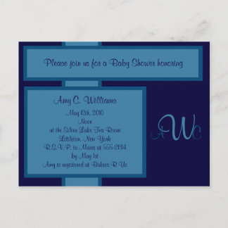Invitation à la douche Monogram Elegant de la Mari
