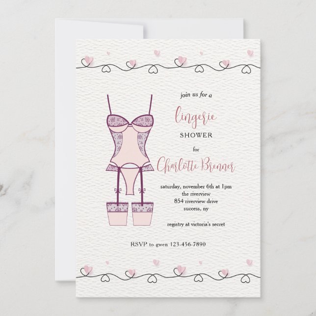 Invitation à la douche nuptiale (Devant)