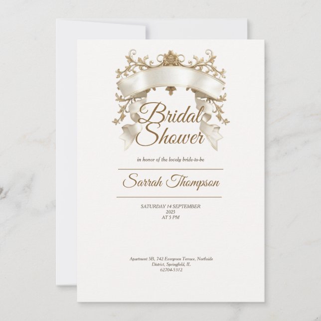 Invitation à la douche nuptiale (Devant)