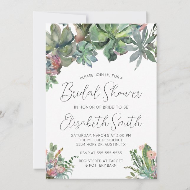 Invitation à la douche nuptiale (Devant)