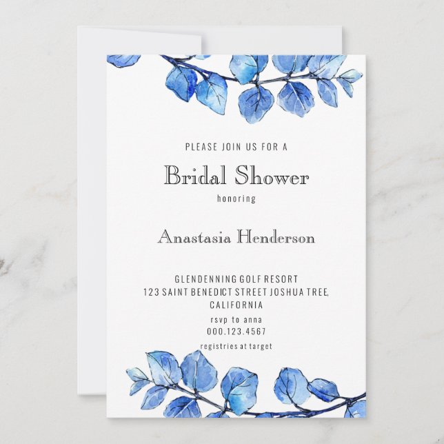 Invitation à la douche nuptiale. (Devant)