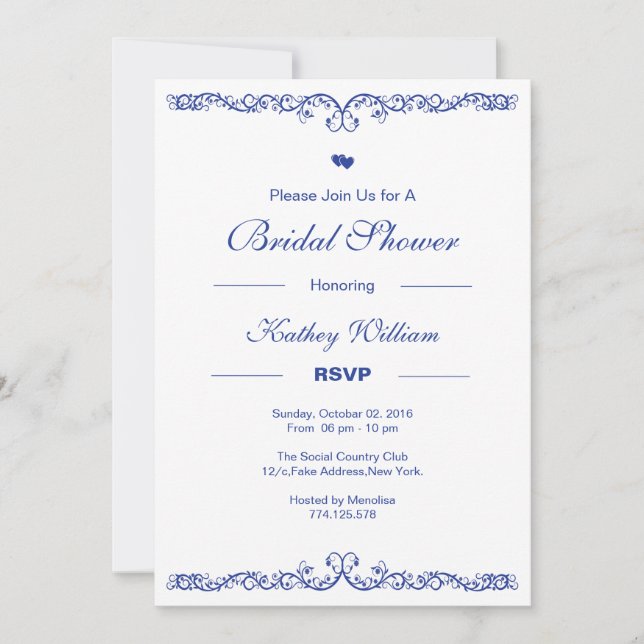 Invitation à la douche nuptiale (Devant)