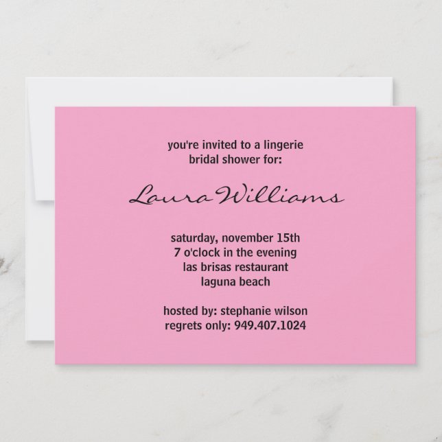 Invitation à la douche nuptiale (Devant)