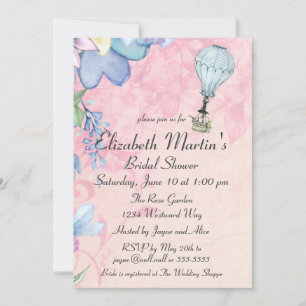 Invitation à la douche nuptiale à air chaud vintag