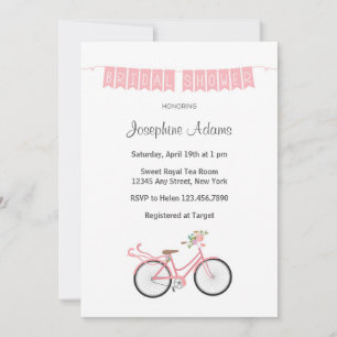 Invitation à la douche nuptiale à bicyclette à fle