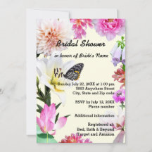 Invitation à la douche nuptiale à cadre de fleurs 
