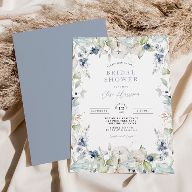Invitation à la douche nuptiale à cadre floral d'h (Créateur téléchargé)