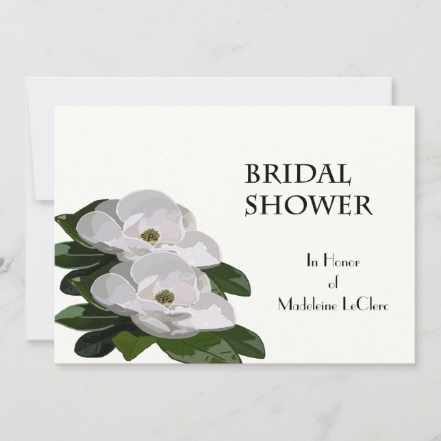 Invitation à la douche nuptiale à fleurs de Magnol (Devant)