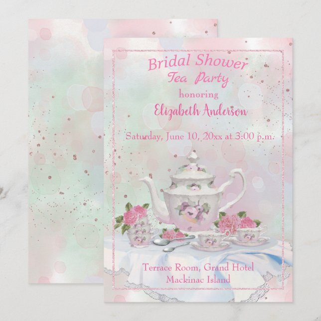 Invitation à la douche nuptiale à haute teneur en  (Devant / Derrière)