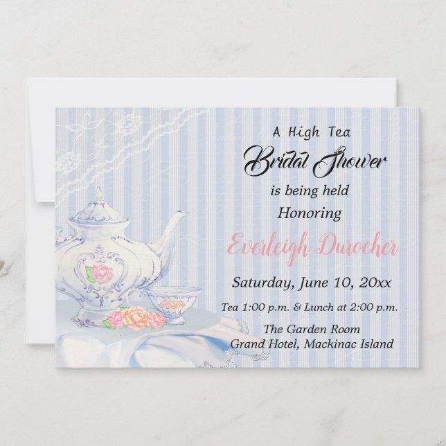 Invitation à la douche nuptiale à haute teneur en  (Devant)