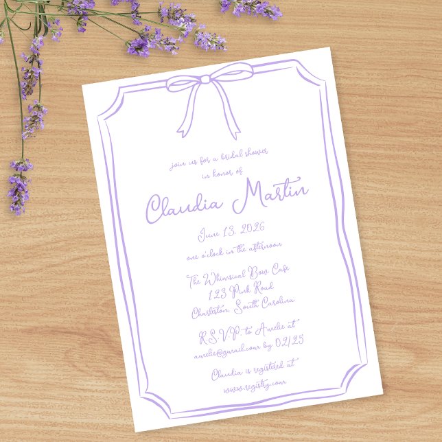 Invitation à la douche nuptiale à la main de Whims (Créateur téléchargé)