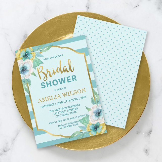 Invitation à la douche nuptiale à la menthe et aux (Créateur téléchargé)