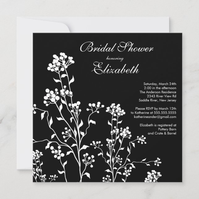Invitation à la douche nuptiale à la morue noire b (Devant)