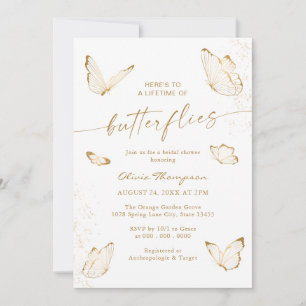 Invitation à la douche nuptiale à papillon blanc