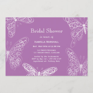 Invitation à la douche nuptiale à papillon d'orchi
