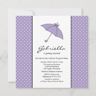 Invitation à la douche nuptiale à parapluie violet
