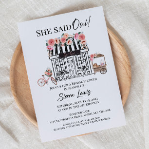 Invitation à la douche nuptiale à Paris, Elle dit