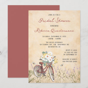 Invitation à la douche nuptiale à vélo