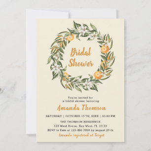 Invitation à la douche nuptiale agrumes en fleurs