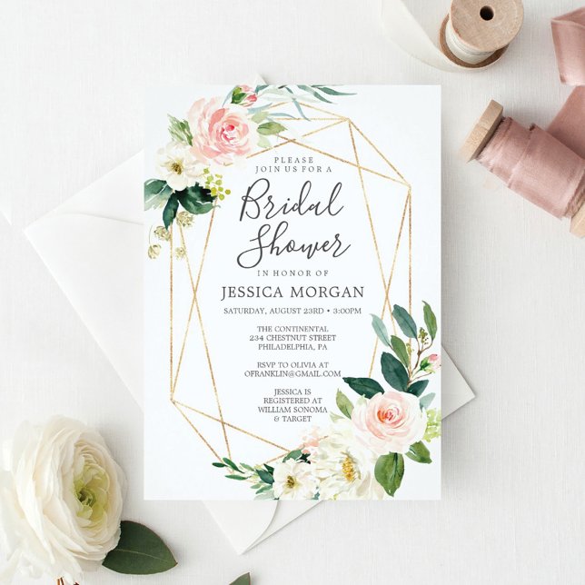Invitation à la douche nuptiale Airy Blush (Créateur téléchargé)