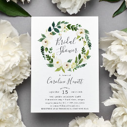Invitation à la douche nuptiale Alabaster Wreath