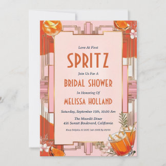 invitation à la douche nuptiale aperol spritz