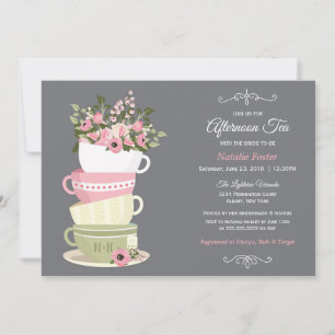 Invitation à la douche nuptiale après-midi Thé