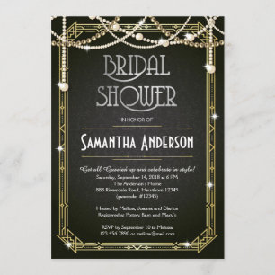Invitation à la douche nuptiale / Art Déco