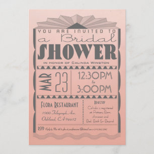 Invitation à la douche nuptiale Art Déco - Style G