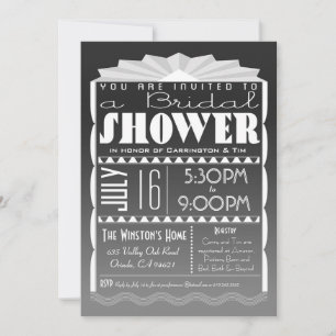 Invitation à la douche nuptiale Art Déco - Style G