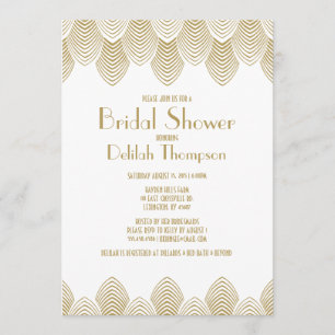 Invitation à la douche nuptiale Art déco vintage d