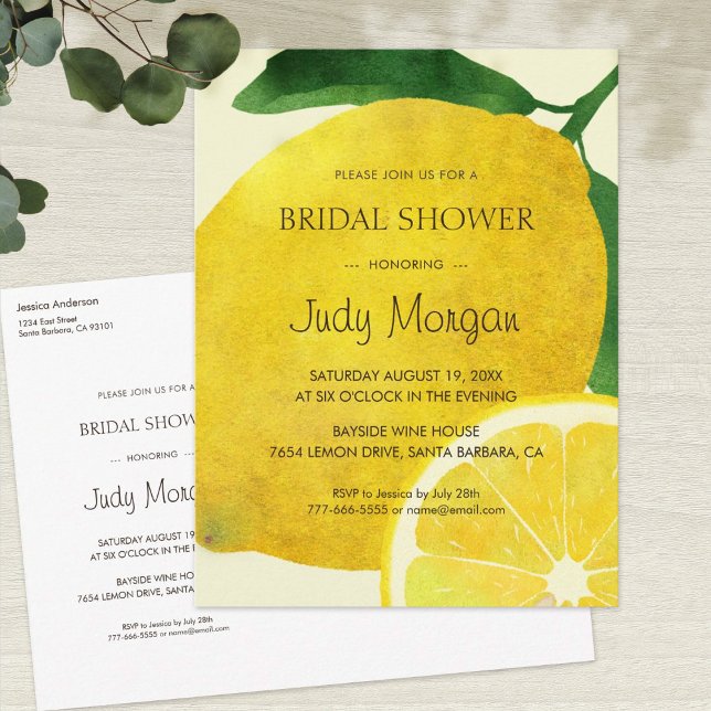 Invitation à la douche nuptiale au citron frais (Créateur téléchargé)