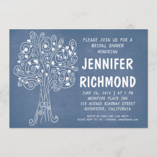 invitation à la douche nuptiale bleu d'amour