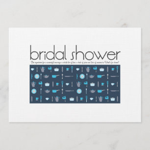 Invitation à la douche nuptiale  Bleu de paix