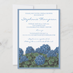 Invitation à la douche nuptiale Blue Hydrangea Flo