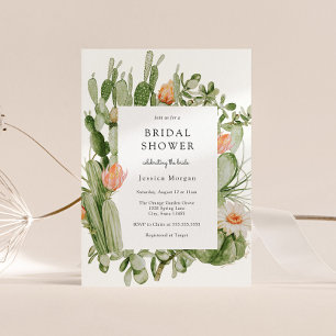 Invitation à la douche nuptiale Boho Cactus