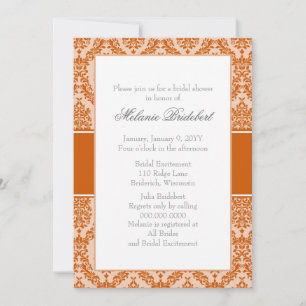 Invitation à la douche nuptiale Burange Damask