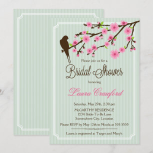 Invitation à la douche nuptiale cerise en fleurs e