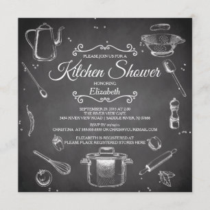 Invitation à la douche nuptiale Chalkboard Kitchen