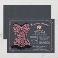 Invitation à la douche nuptiale Chalkboard Lingeri